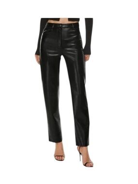 Aritzia Wilfred Melina Pant Black Vegan Leather Pants Size 4 Straight Leg
